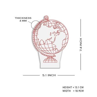 3D Illusion Earth Globe Night Lamp  Kids Room Decor Light  Gifts for Astronomy Lovers  Warm White Light