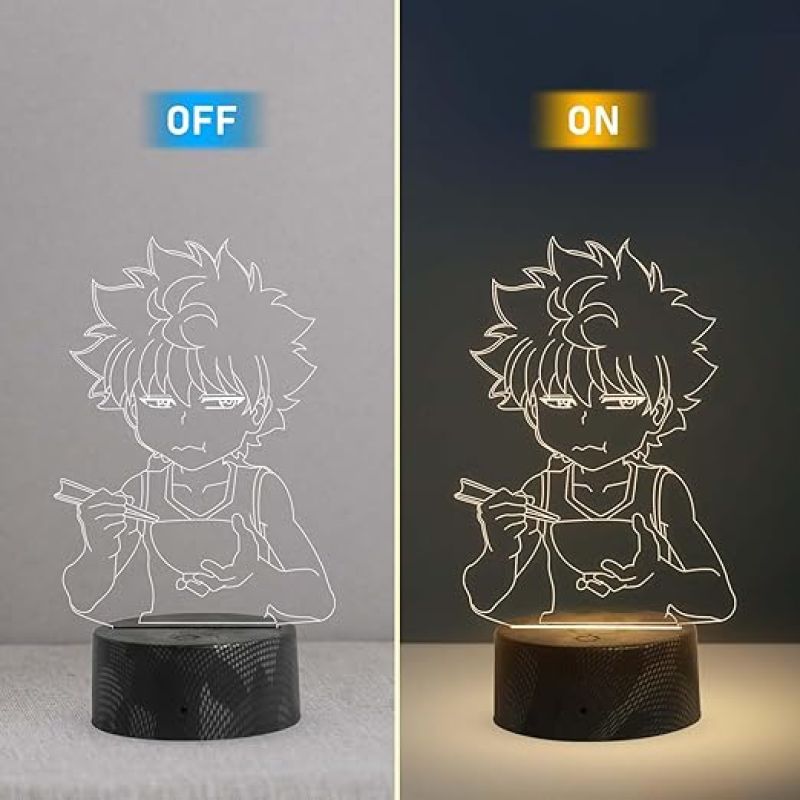 3D Illusion Anime Figure Desk Table Lamp with Warm White Light  Birthday Gift for Anime Lover  Bedside Table Lamp (Hunter X Hunter)