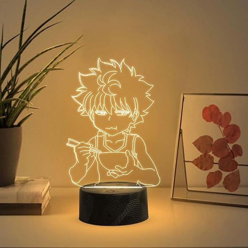 3D Illusion Anime Figure Desk Table Lamp with Warm White Light  Birthday Gift for Anime Lover  Bedside Table Lamp (Hunter X Hunter)