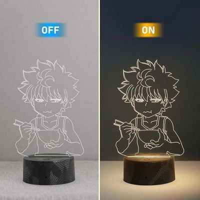 3D Illusion Anime Figure Desk Table Lamp with Warm White Light  Birthday Gift for Anime Lover  Bedside Table Lamp (Hunter X Hunter)
