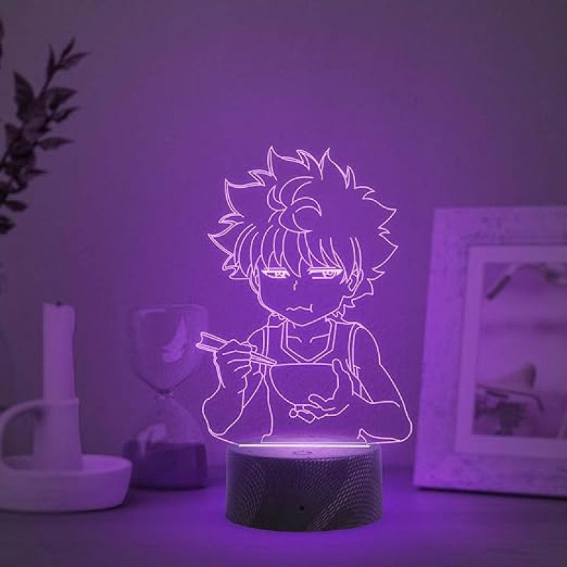 3D Illusion Anime Figure Desk Table Lamp with Automatic Color Changing Light  Birthday Gift for Anime Lover (Hunter X Hunter)