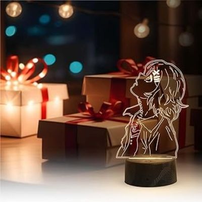 3D Illusion Anime Figure Desk Table Lamp with Warm White Light  Birthday Gift for Anime Lover  Bedside Table Lamp (JuuzouSuzuya369)
