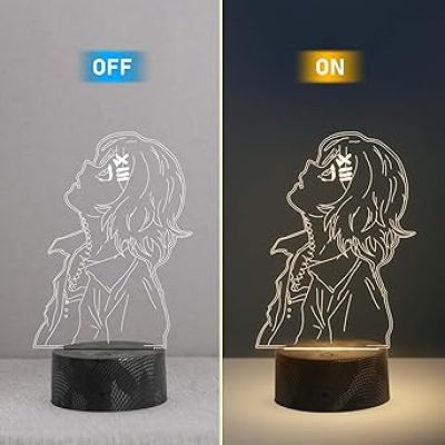 3D Illusion Anime Figure Desk Table Lamp with Warm White Light  Birthday Gift for Anime Lover  Bedside Table Lamp (JuuzouSuzuya369)