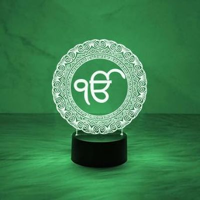 3D Illusion Ek Onkar Night Lamp with Automatic Color Changing Light  Gift for Home for Special Occasion  Home Decor  Gurudwara Pooja Room Decor Light
