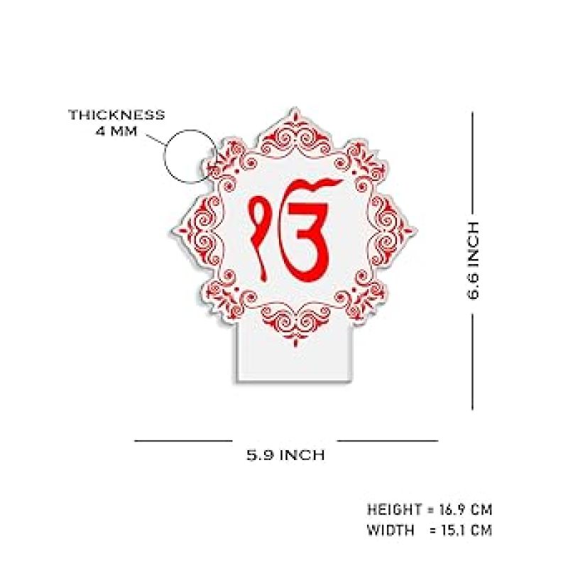 Ik Onkar Waheguru lamp with Warm White Light  Gift for Punjabi Friend  Sikh Symbol Lamp  Home & Office Decor Light