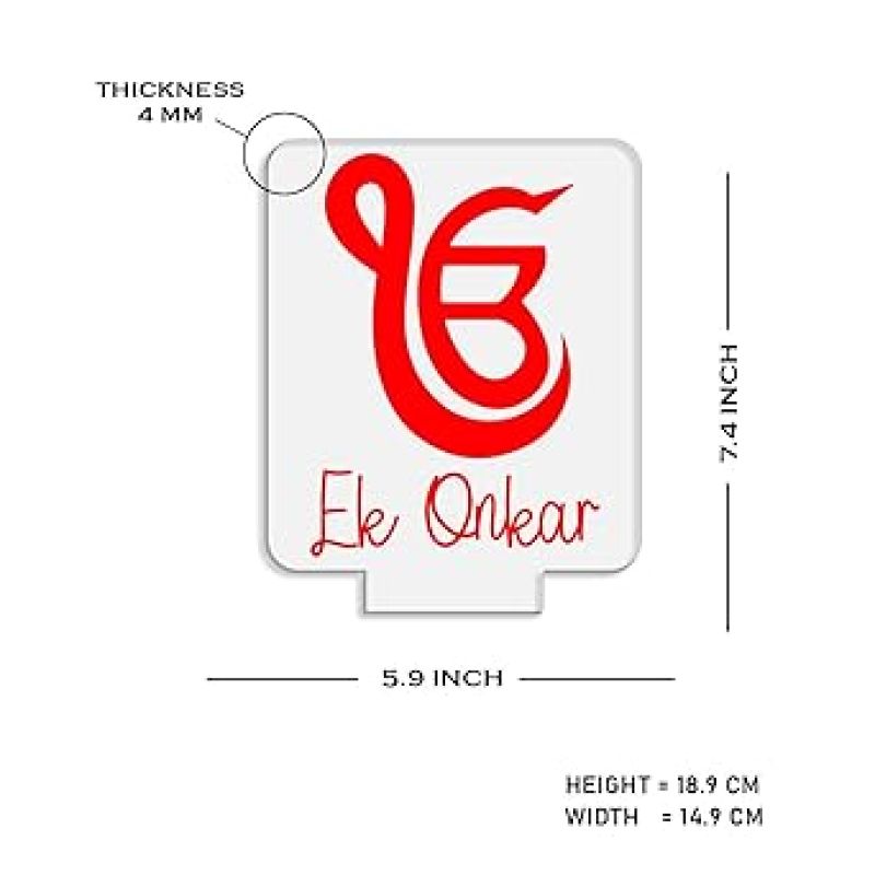 Ek Onkar 3D Illusion Night Lamp with Warm White  Gift for Punjabi Friend  Sikh Symbol Lamp  Home & Office Decor Light