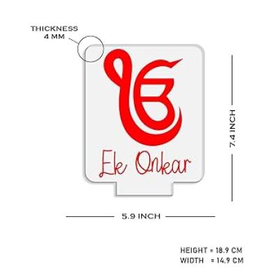 Ek Onkar 3D Illusion Night Lamp with Warm White  Gift for Punjabi Friend  Sikh Symbol Lamp  Home & Office Decor Light