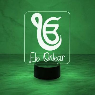 Ek Onkar 3D Illusion Night Lamp with Automatic Color Changing  Gift for Punjabi Friend  Sikh Symbol Lamp  Home & Office Decor Light