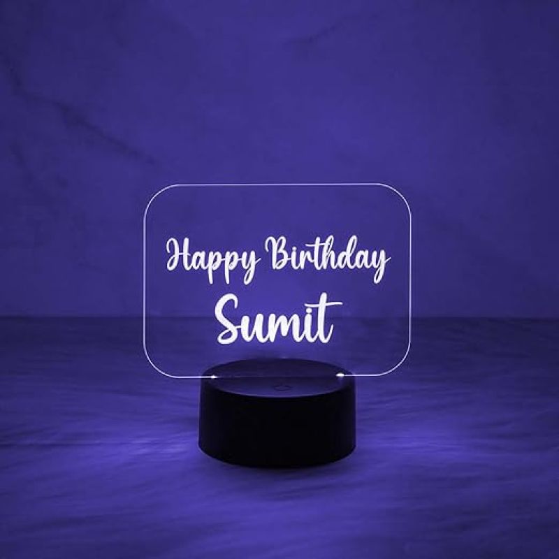 Personalized Happy Birthday Name Led Lamp with Automatic Color Changing Light  Gift for Friends, Husband, Wife, Parents