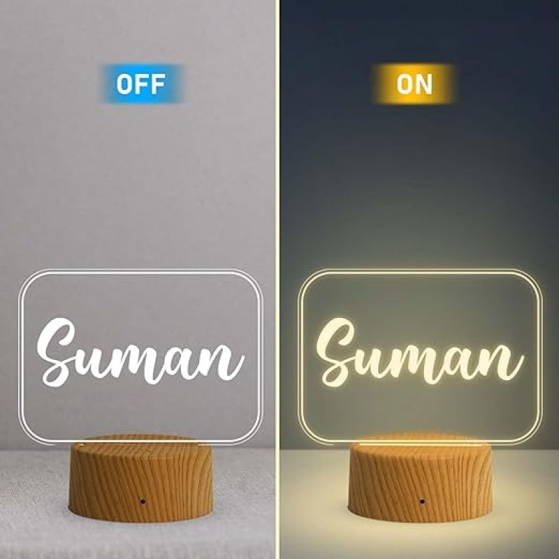 Personalized Name LED Night Table Lamp with Warm White Light   Gift for Birthday Anniversary Valentine Day  Gift for Loveable Person