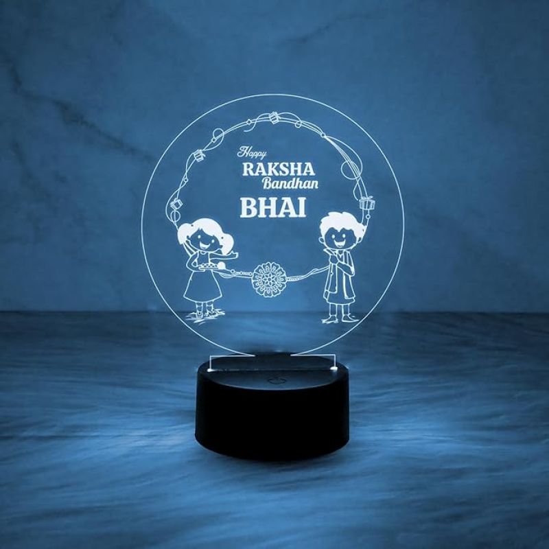 Happy Raksha Bandhan Led Night Lamp with Automatic Color Changing Light  Rakhi Gift for Brother  Rakhi Gift for Siblings