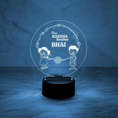 Happy Raksha Bandhan Led Night Lamp with Automatic Color Changing Light  Rakhi Gift for Brother  Rakhi Gift for Siblings