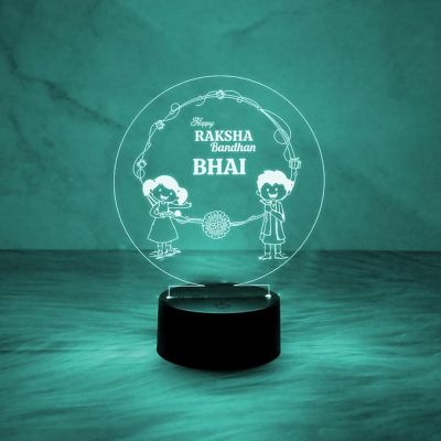 Happy Raksha Bandhan Led Night Lamp with Automatic Color Changing Light  Rakhi Gift for Brother  Rakhi Gift for Siblings