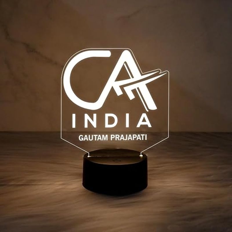 Personalized Chartered Accountant LED Table Lamp  Customized with Name  Warm White Light  Gift for CA  CA Gift for Students, Aspirants  Thankyou Gift for CA