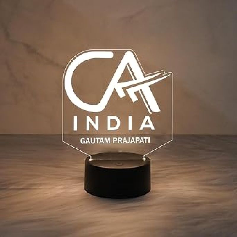 Personalized Chartered Accountant LED Table Lamp  Customized with Name  Warm White Light  Gift for CA  CA Gift for Students, Aspirants  Thankyou Gift for CA