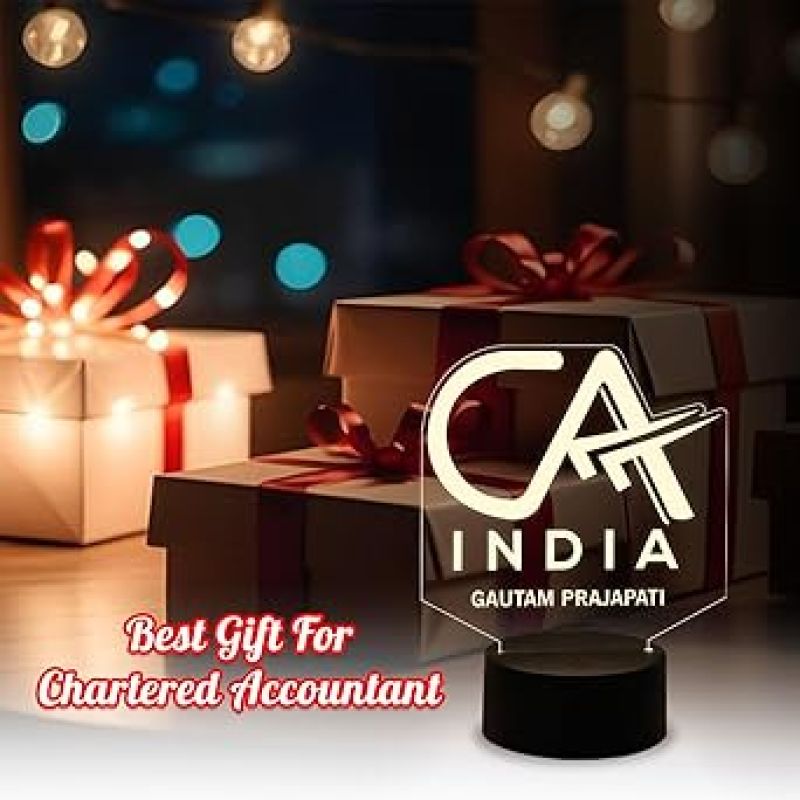 Personalized Chartered Accountant LED Table Lamp  Customized with Name  Warm White Light  Gift for CA  CA Gift for Students, Aspirants  Thankyou Gift for CA