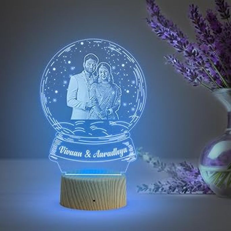 Personalized Couple Led Lamp Customized with Photo & Name  7 Color Changing Light  Couple Wedding Gift  Anniversary Gift for Husband Wife  Engagement Gift