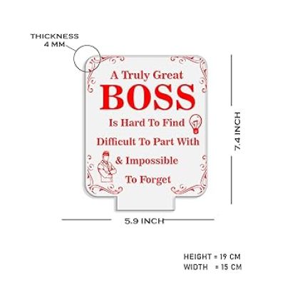 Engraved A Truly Great Boss Night Lamp Best Gift for Boss  Warm White Light  Birthday Gift for Boss   Desk Table Lamp