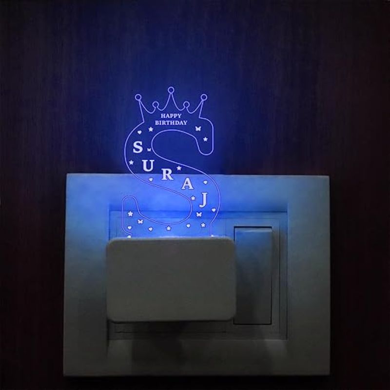 Personalized Alphabet Letter with Name Plug Night Lamp  Name Plug lamp  Multicolored Light  Gift for Birthday  Customized Name Lamp