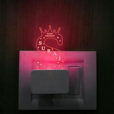 Personalized Alphabet Letter with Name Plug Night Lamp  Name Plug lamp  Multicolored Light  Gift for Birthday  Customized Name Lamp