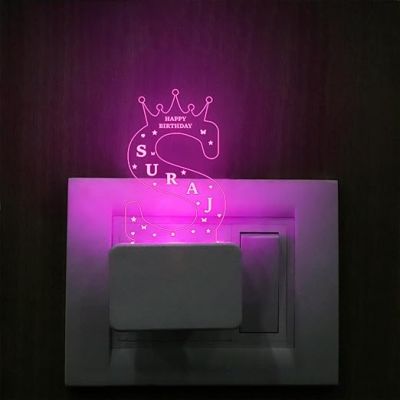 Personalized Alphabet Letter with Name Plug Night Lamp  Name Plug lamp  Multicolored Light  Gift for Birthday  Customized Name Lamp