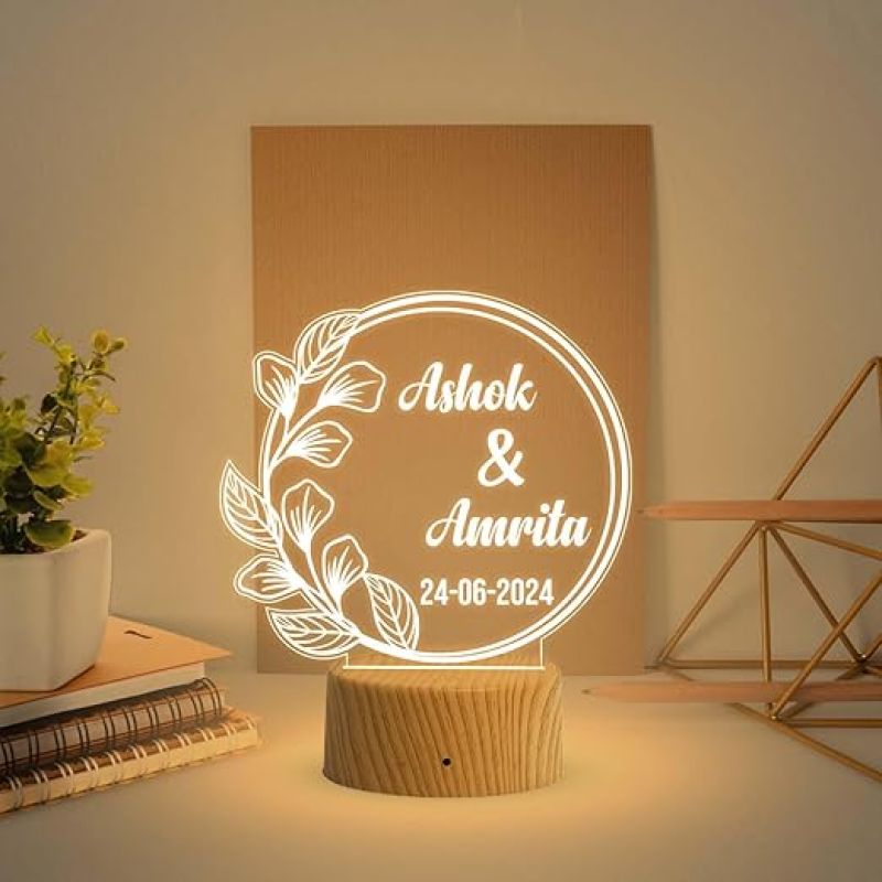 Personalized Couple Name Lamp with Warm Warm Light  Anniversary Gift for Wife Husband  Gift for Birthday & Valentine Day