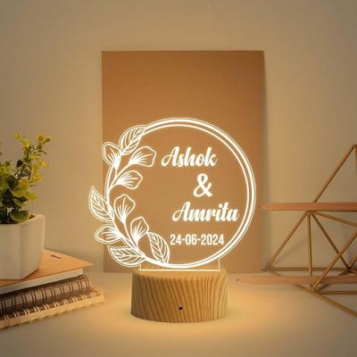 Personalized Couple Name Lamp with Warm Warm Light  Anniversary Gift for Wife Husband  Gift for Birthday & Valentine Day