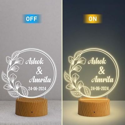 Personalized Couple Name Lamp with Warm Warm Light  Anniversary Gift for Wife Husband  Gift for Birthday & Valentine Day