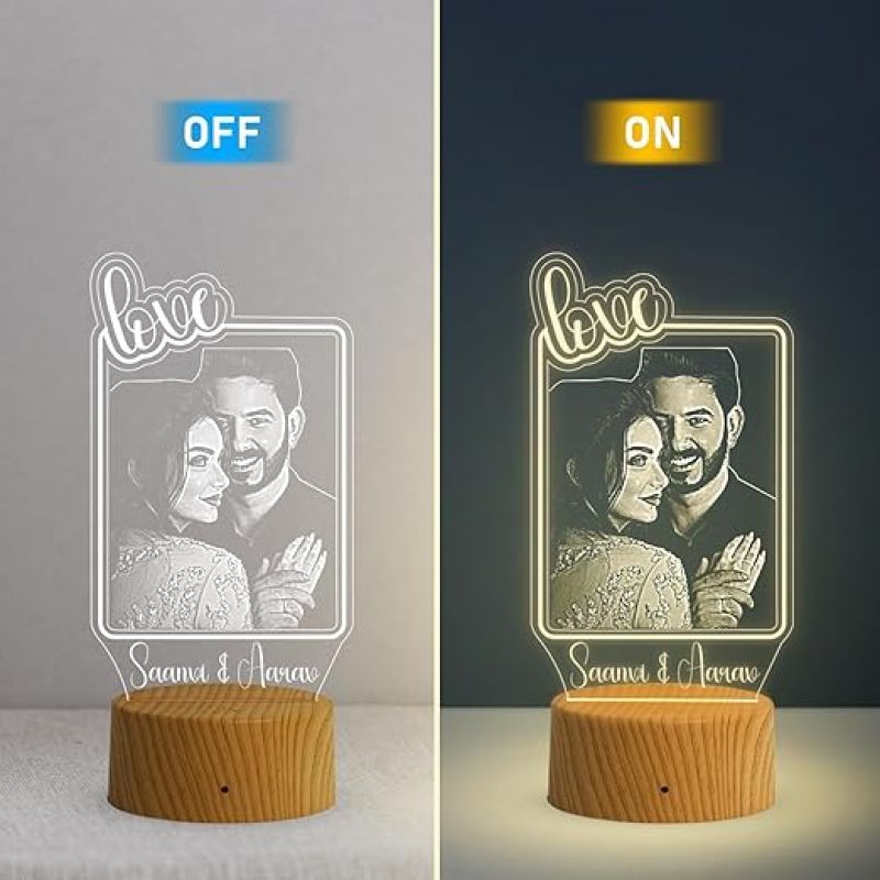 Personalized Couple Lamp with Warm White Light  Night lamp for Couple Anniversary, Wedding, Marriage, Birthday Valentine Day