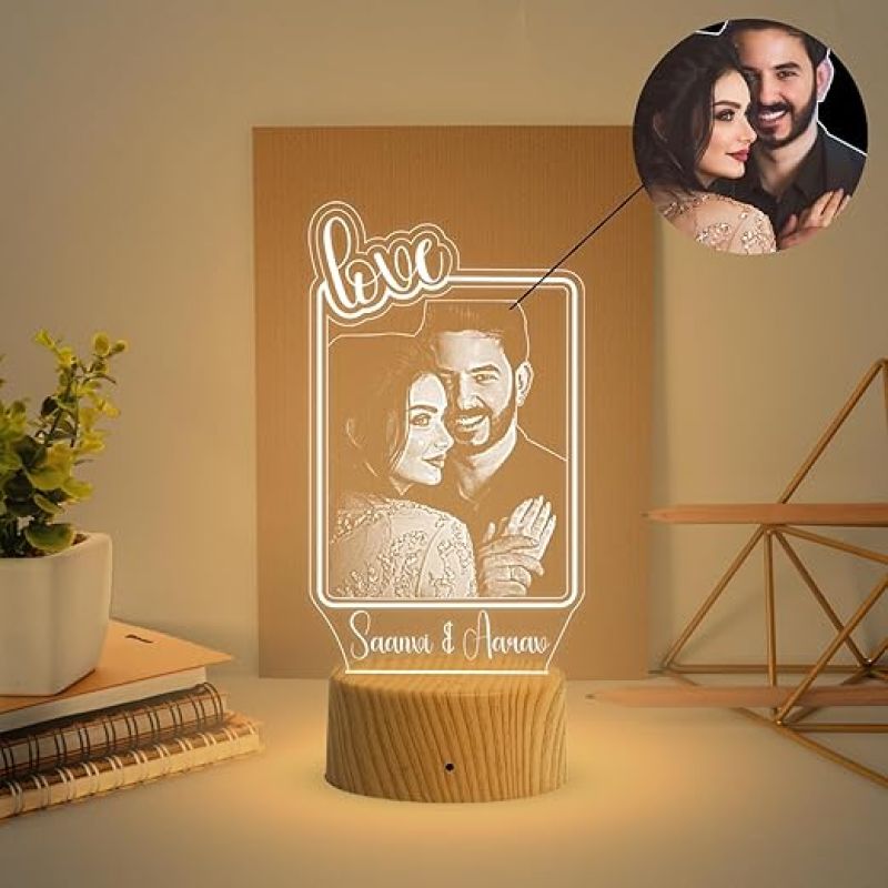 Personalized Couple Lamp with Warm White Light  Night lamp for Couple Anniversary, Wedding, Marriage, Birthday Valentine Day