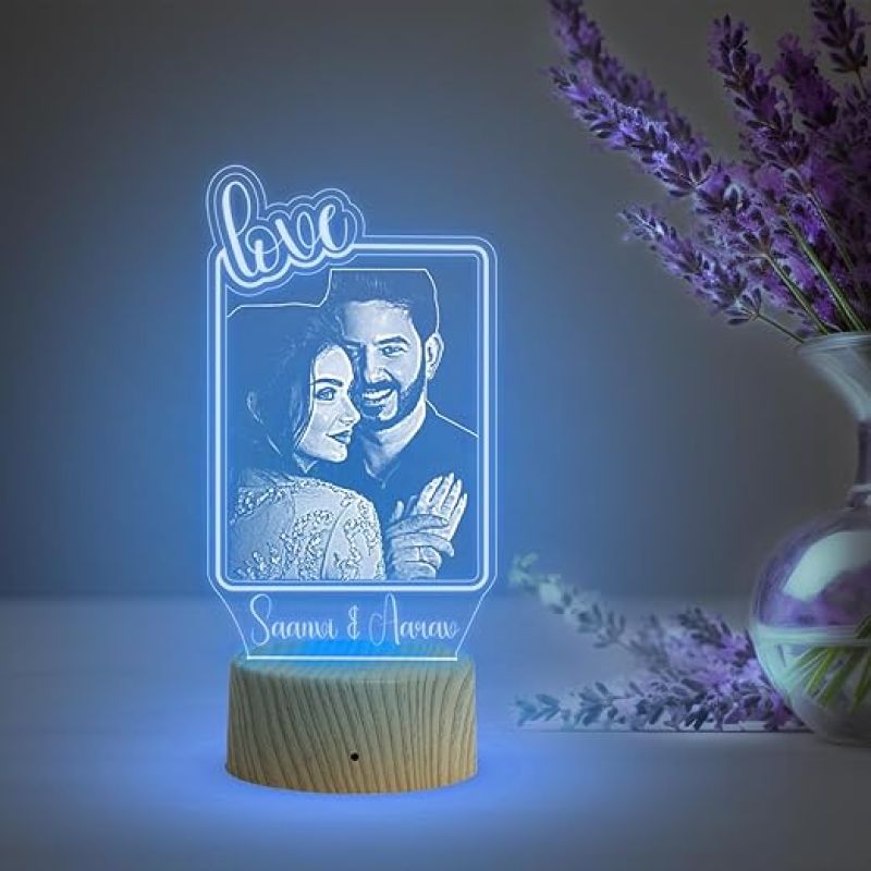 Personalized Couple Lamp with 7 Color Changing Light  Night lamp for Couple Anniversary, Wedding, Marriage, Birthday Valentine Day