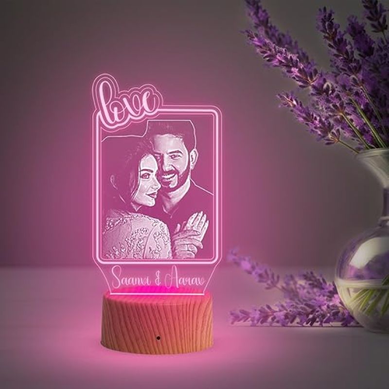 Personalized Couple Lamp with 7 Color Changing Light  Night lamp for Couple Anniversary, Wedding, Marriage, Birthday Valentine Day
