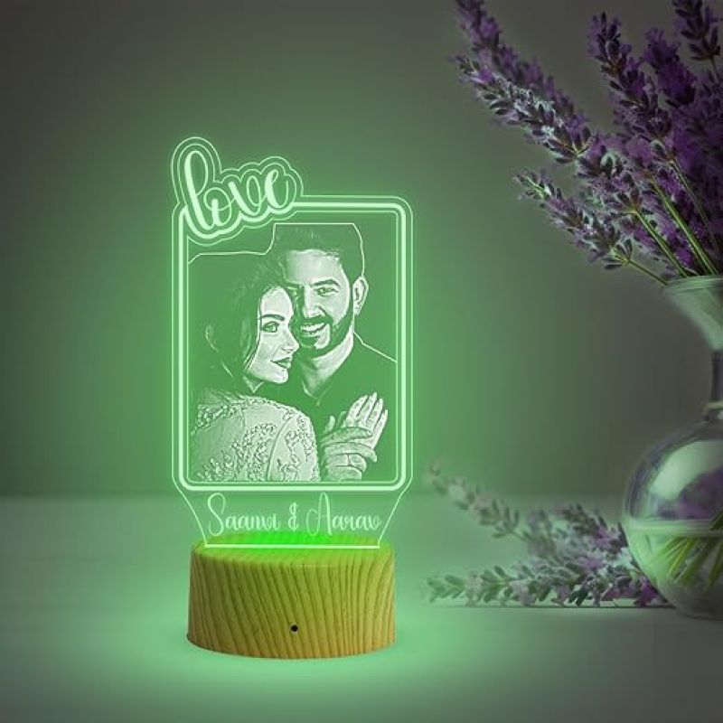Personalized Couple Lamp with 7 Color Changing Light  Night lamp for Couple Anniversary, Wedding, Marriage, Birthday Valentine Day