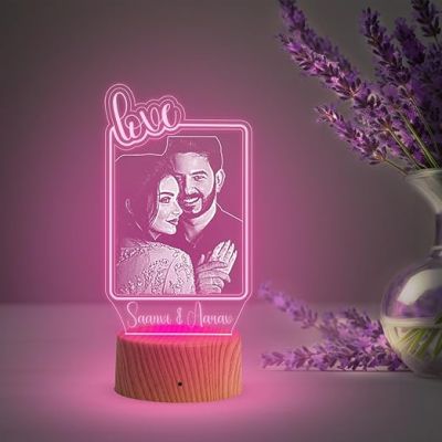 Personalized Couple Lamp with 7 Color Changing Light  Night lamp for Couple Anniversary, Wedding, Marriage, Birthday Valentine Day