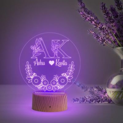 Personalized Couple Name Lamp with Automatic Color Changing Light   Anniversary Gift for Couple  Birthday Gift for Wife  Surprise Gift for Loveable Person