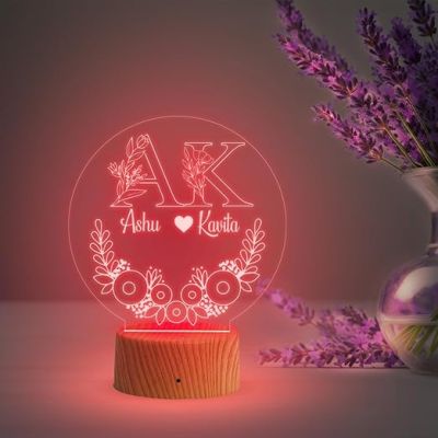 Personalized Couple Name Lamp with Automatic Color Changing Light   Anniversary Gift for Couple  Birthday Gift for Wife  Surprise Gift for Loveable Person