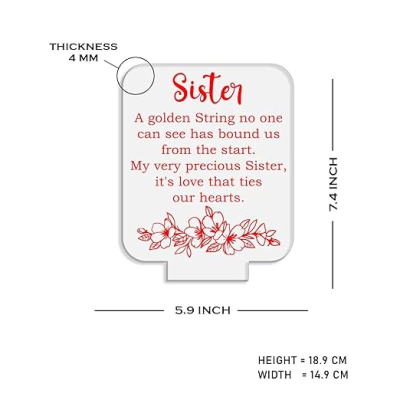 Acrylic Night Light Gifts for Sister  Thoughtful Sister Gifts from Sister Brother  Automatic Color Changing Light  Sister's Gift for Birthday