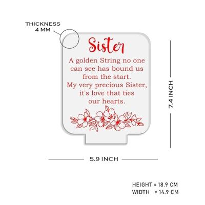 Acrylic Night Light Gifts for Sister  Thoughtful Sister Gifts from Sister Brother  Automatic Color Changing Light  Sister's Gift for Birthday