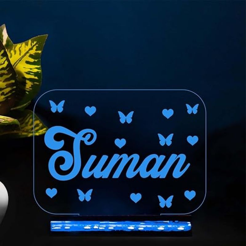 3D Illusion Personalized LED Table Lamp with 16 Color Changing Light & Remote Control  Customized Name Lamp for Couple Gift Anniversary, Wedding, Marriage, Valentine Day