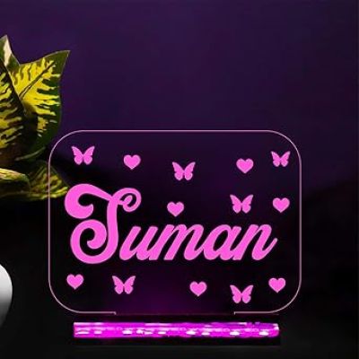 3D Illusion Personalized LED Table Lamp with 16 Color Changing Light & Remote Control  Customized Name Lamp for Couple Gift Anniversary, Wedding, Marriage, Valentine Day