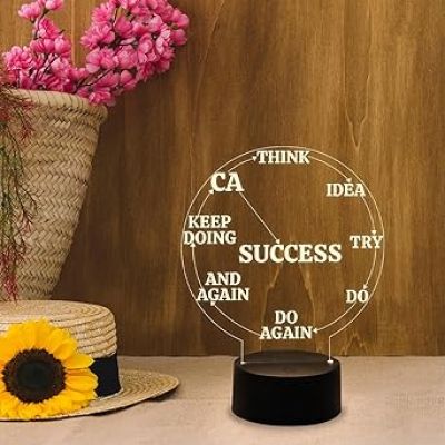 Motivational Night Lamp Best Gift for CA Student  Chartered Accountant Gift Lamp with Warm White Light  CA Aspirants Gift