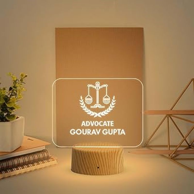 Personalized Advocate Desk Table Lamp  Customized with Logo & Name  Warm White Light  Gift for Advocate  Thankyou Gift for Advocate