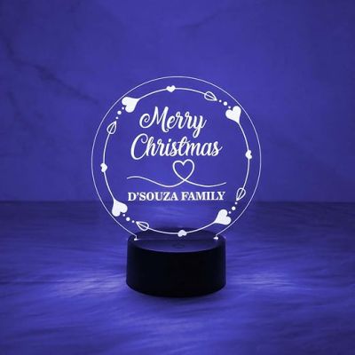 Personalized Name Lamp Wishing Merry Christmas Night Lamp with Automatic Color Changing Light  Gifts for Christmas Decorations