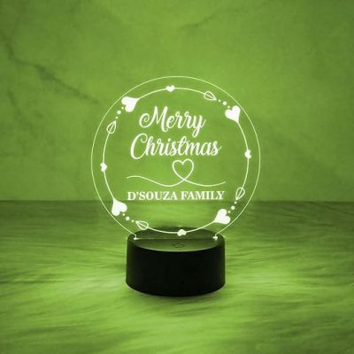 Personalized Name Lamp Wishing Merry Christmas Night Lamp with Automatic Color Changing Light  Gifts for Christmas Decorations