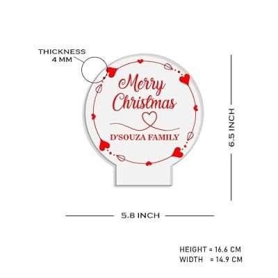 Personalized Name Lamp Wishing Merry Christmas Night Lamp with Automatic Color Changing Light  Gifts for Christmas Decorations