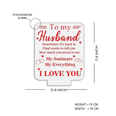 to My Husband Gifts from Wife  3D Illusion Lamp I Love You Night Light with Warm White Light  Valentines Birthday Anniversary Gift for Husband