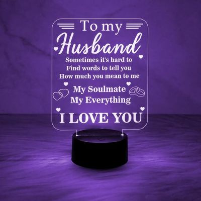 to My Husband Gifts from Wife  3D Illusion Lamp  Love You Night Light with 7 Color Changing Light  Valentines Birthday Anniversary Gift for Husband