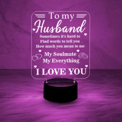 to My Husband Gifts from Wife  3D Illusion Lamp  Love You Night Light with 7 Color Changing Light  Valentines Birthday Anniversary Gift for Husband