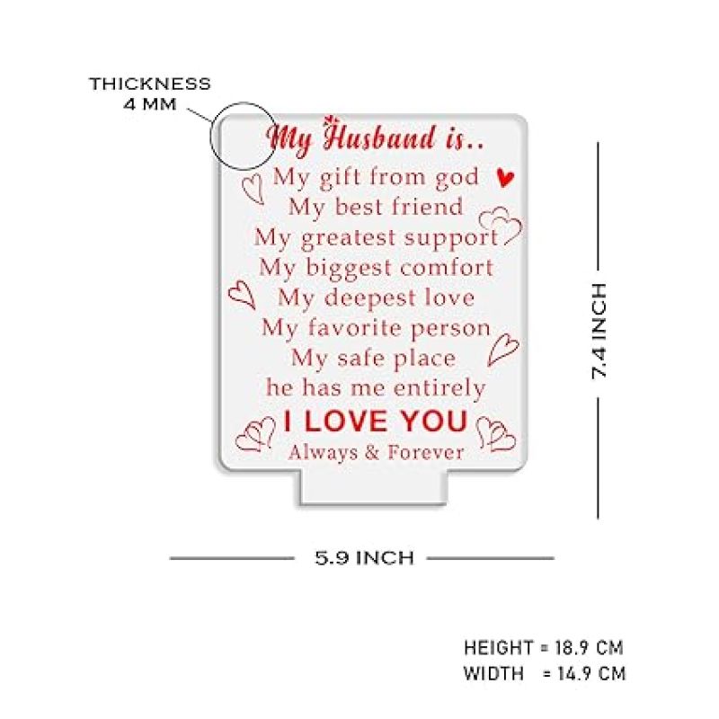 My Husband Engraved Quote Night Lamp with Warm White Light  Birthday Gift for Husband  Anniversary Gift for Husband