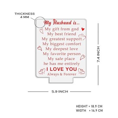 My Husband Engraved Quote Night Lamp with 7 Colors Automatic Color Changing Light   Birthday Gift for Husband  Anniversary Gift for Husband